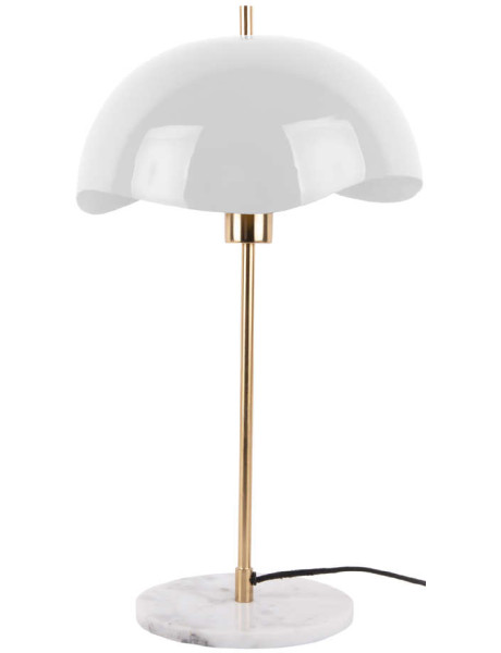 Lampe à poser blanche dôme ondulé en fer 53 cm Waved Dome