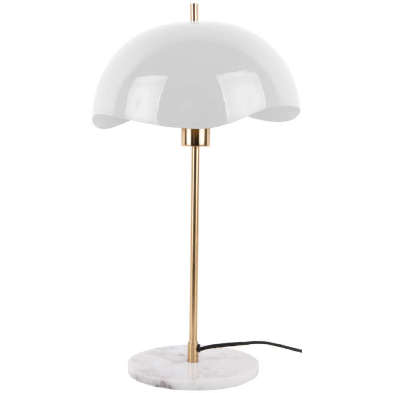 Lampe à poser blanche dôme ondulé en...
