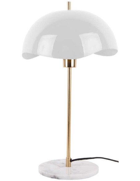Lampe à poser blanche dôme ondulé en fer 53 cm Waved Dome
