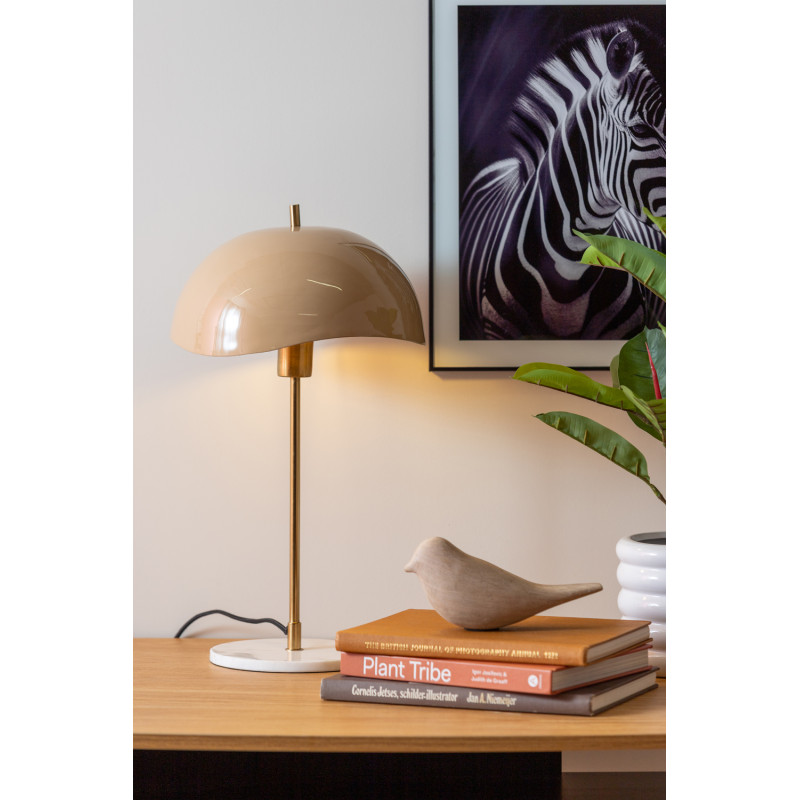 Lampe à poser beige dôme ondulé 53 cm...
