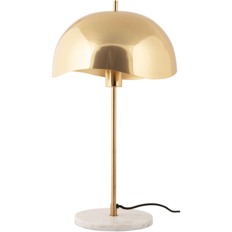 Lampe à poser champignon dorée en fer...