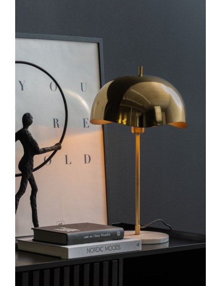 Lampe à poser champignon dorée en fer 53 cm Waved Dome