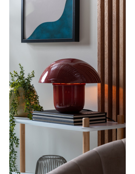 Lampe champignon rouge ocre en fer émaillé Fat Mushroom