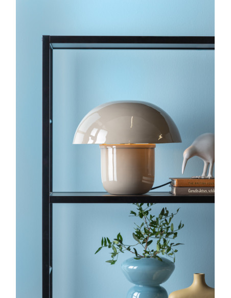 Lampe champignon gris chaud en métal émaillé Fat Mushroom
