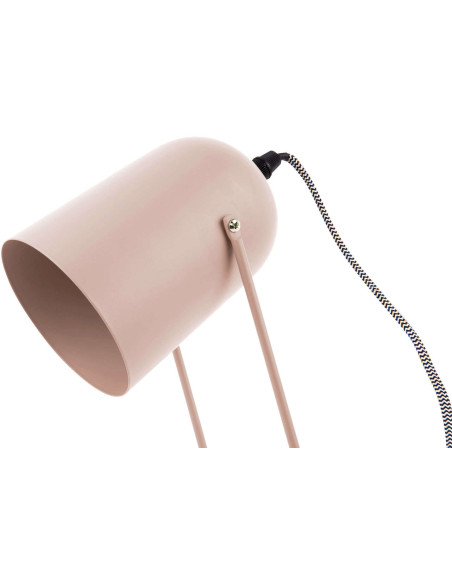 Lampe de bureau rose poudré métal 30 cm Enchant