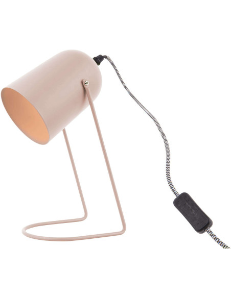 Lampe de bureau rose poudré métal 30 cm Enchant