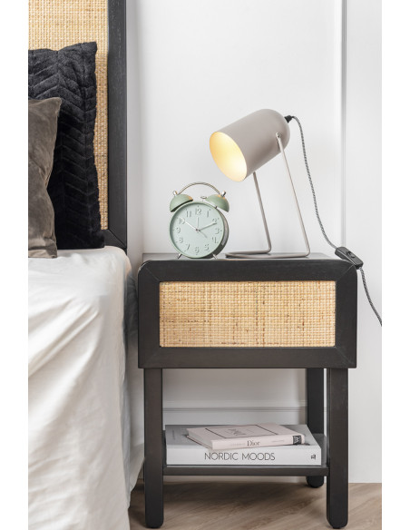 Lampe de bureau taupe métal 30 cm Enchant