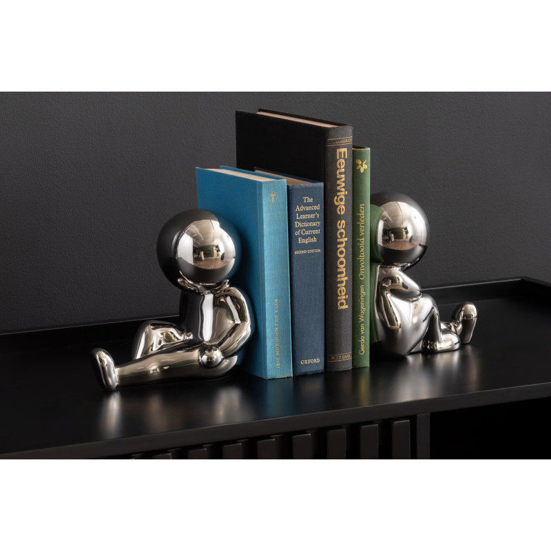Serre-livres argenté céramique 17 cm...