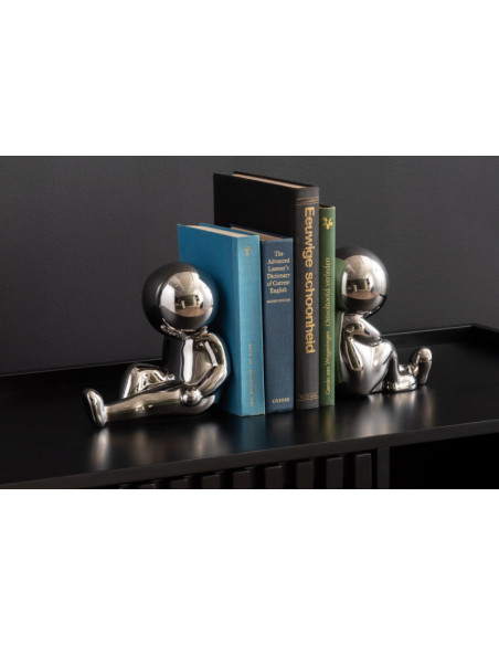Serre-livres argenté céramique 17 cm Joey