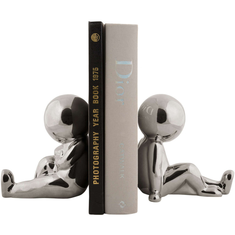 Serre-livres argenté céramique 17 cm...