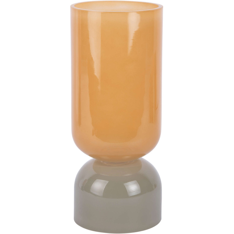 Vase en verre bicolore jaune ocre et...
