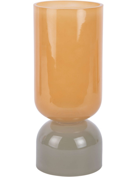 Vase en verre bicolore jaune ocre et gris jade 28,5 cm Variado Colores