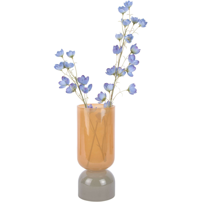 Vase en verre bicolore jaune ocre et...