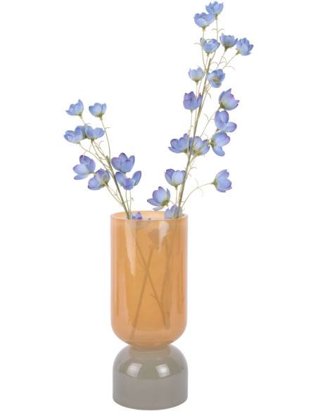 Vase en verre bicolore jaune ocre et gris jade 28,5 cm Variado Colores