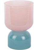 Petit vase en verre rose poudré et bleu brume 22 cm Variado Colores