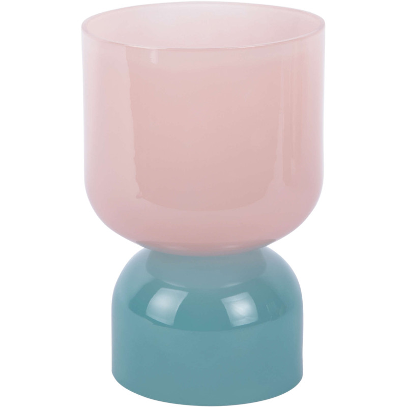 Petit vase en verre rose poudré et...
