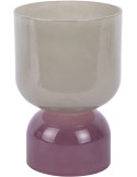 Petit vase en verre gris jade et mauve 22 cm Variado Colores