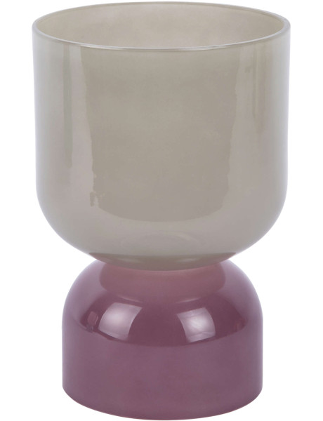 Petit vase en verre gris jade et mauve 22 cm Variado Colores