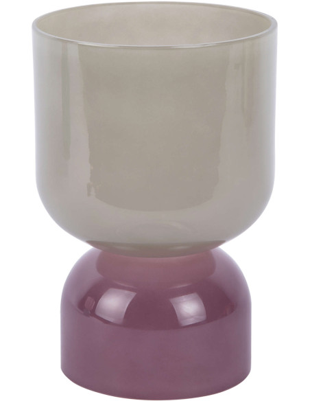 Petit vase en verre gris jade et mauve 22 cm Variado Colores