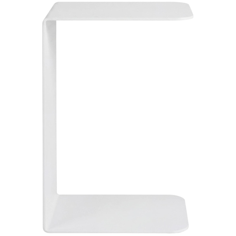Bout de canapé blanc métal forme C 60...