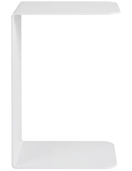 Bout de canapé blanc métal forme C 60 cm Ivrea