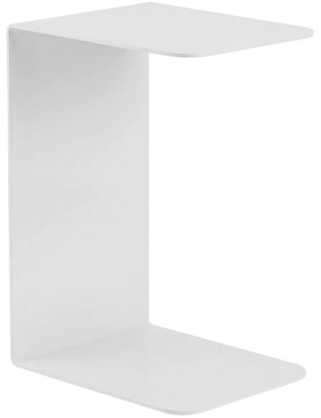 Bout de canapé blanc métal forme C 60 cm Ivrea