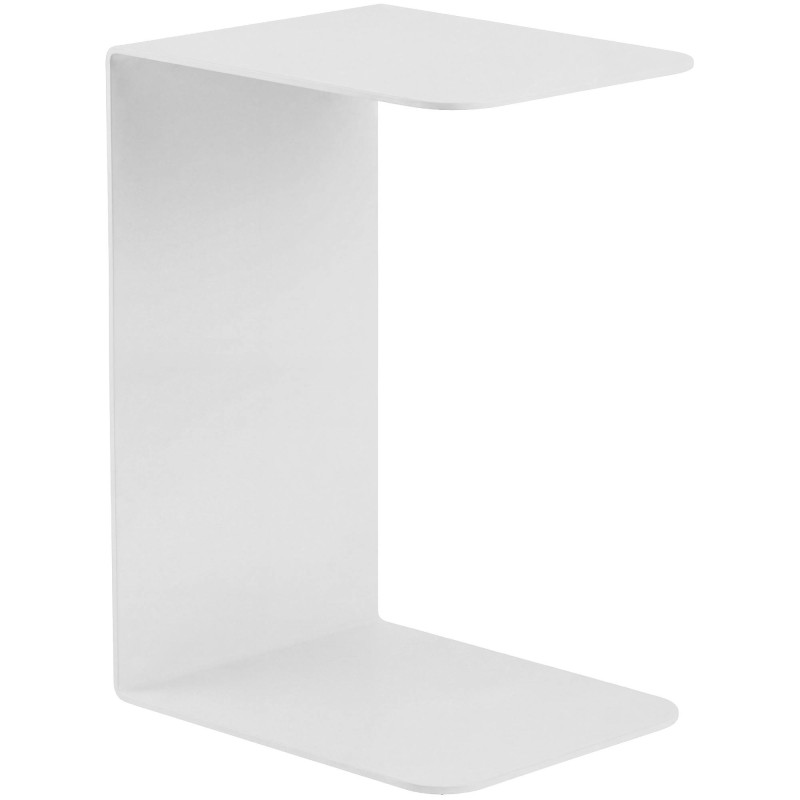 Bout de canapé blanc métal forme C 60...