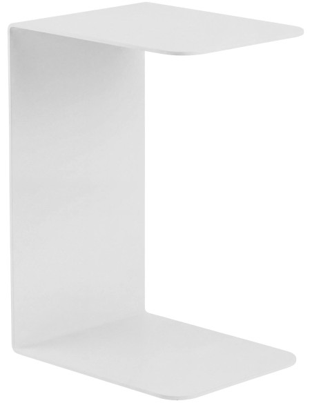 Bout de canapé blanc métal forme C 60 cm Ivrea