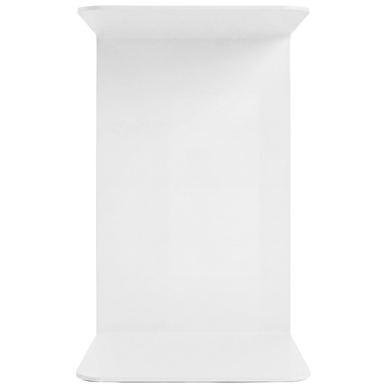 Bout de canapé blanc métal forme C 60...