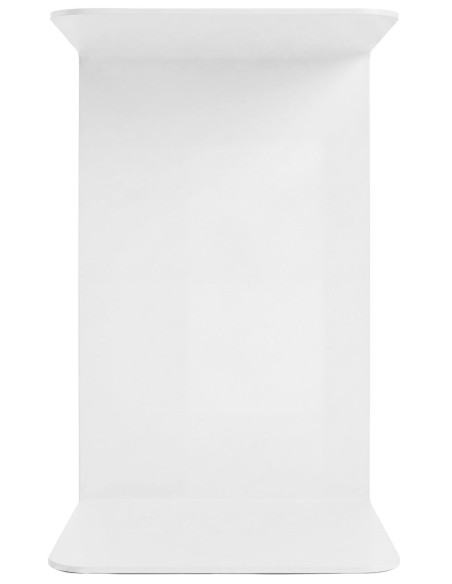 Bout de canapé blanc métal forme C 60 cm Ivrea
