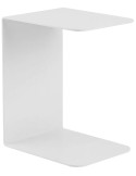 Bout de canapé blanc métal forme C 48 cm Ivrea