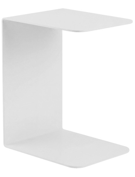 Bout de canapé blanc métal forme C 48 cm Ivrea