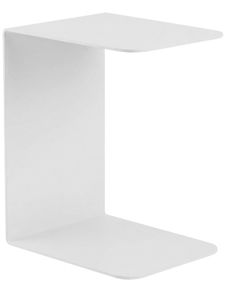 Bout de canapé blanc métal forme C 48 cm Ivrea
