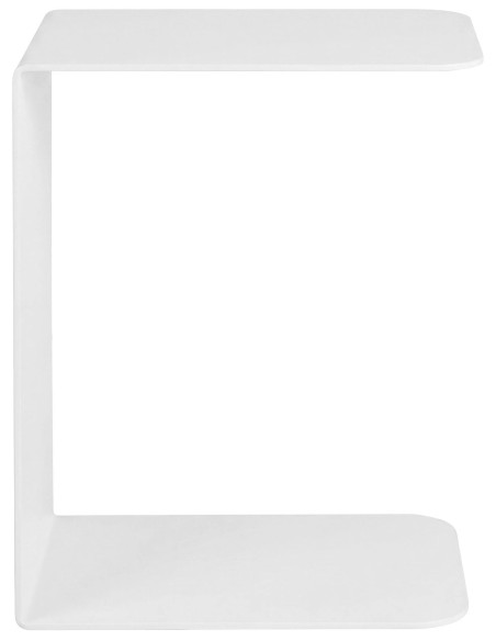 Bout de canapé blanc métal forme C 48 cm Ivrea