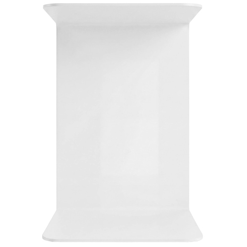 Bout de canapé blanc métal forme C 48...