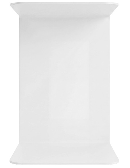 Bout de canapé blanc métal forme C 48 cm Ivrea