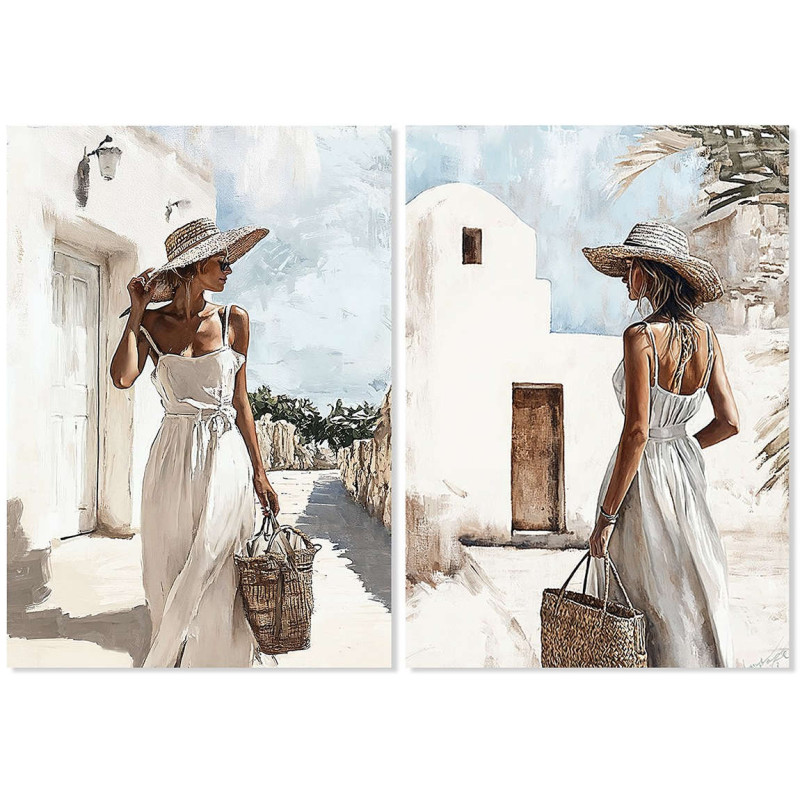 Lot de 2 tableaux muraux femme...