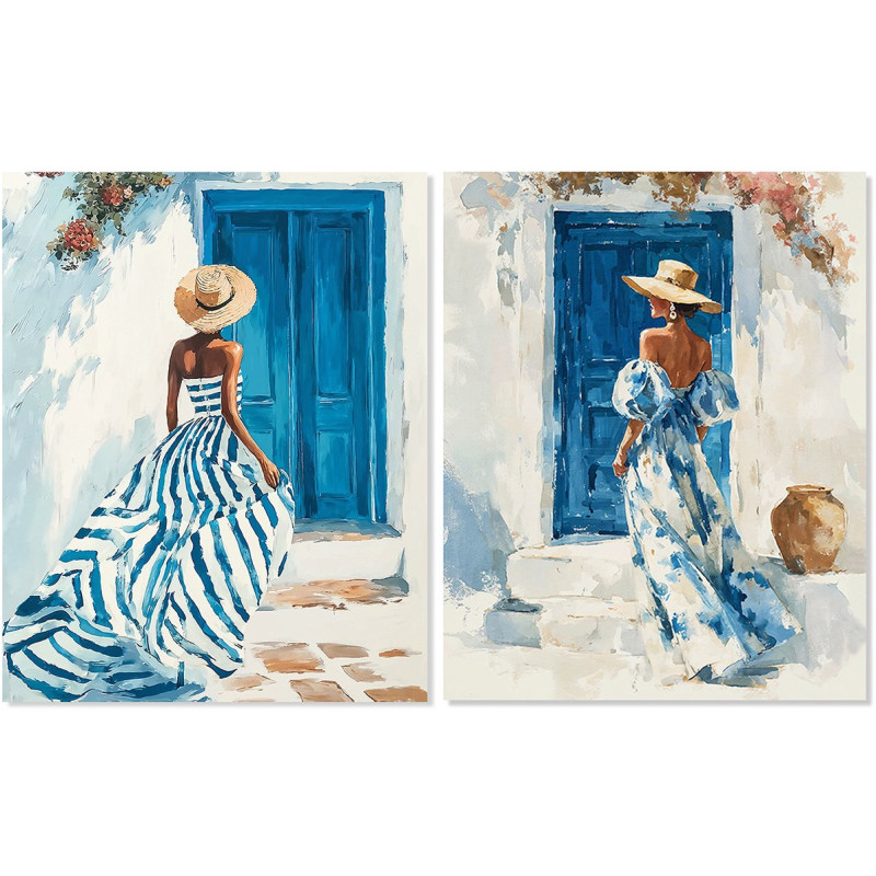 Lot de 2 tableaux femme...