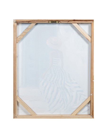 Lot de 2 tableaux femme méditerranéenne bleue 40x50 cm Lefkes