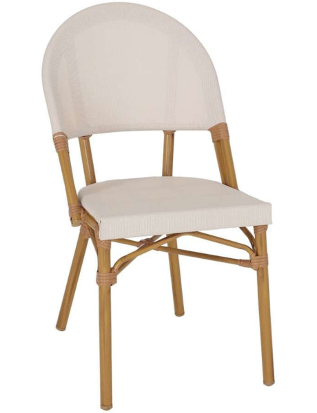 Chaise de jardin bistrot effet bambou beige 88 cm Begur