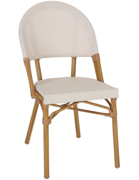 Chaise de jardin bistrot effet bambou beige 88 cm Begur