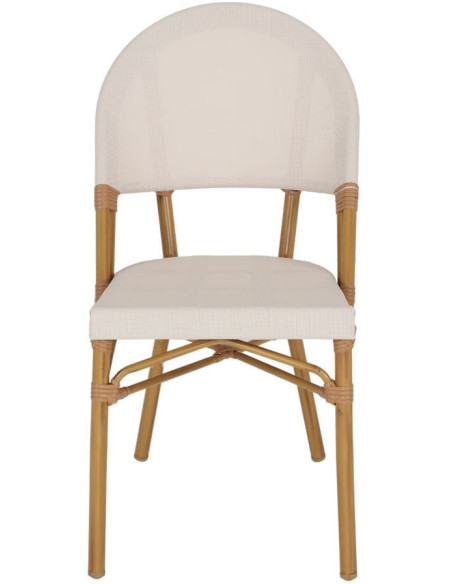 Chaise de jardin bistrot effet bambou beige 88 cm Begur