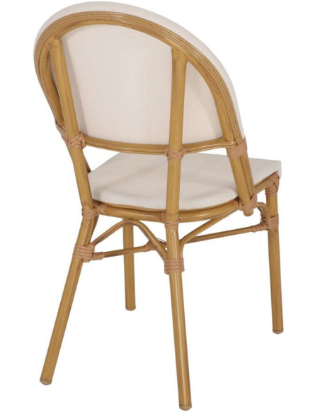 Chaise de jardin bistrot effet bambou beige 88 cm Begur