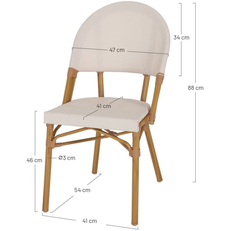 Chaise de jardin bistrot effet bambou...