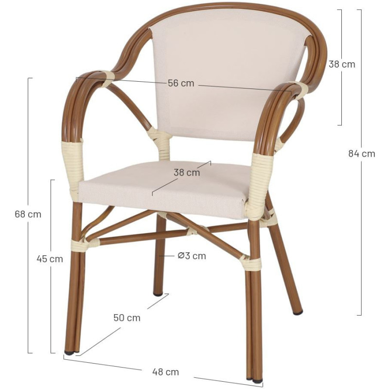 Chaise de jardin avec accoudoirs...