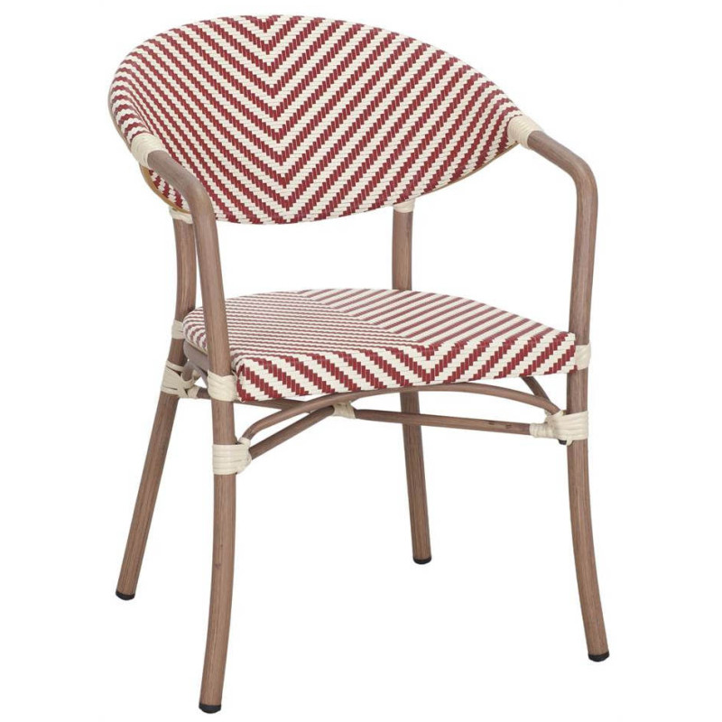 Chaise de terrasse bistrot rouge et...