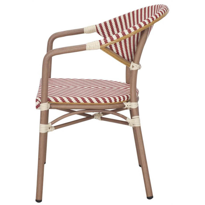 Chaise de terrasse bistrot rouge et...