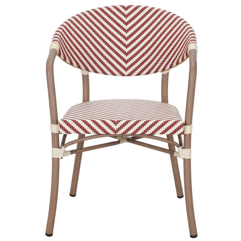 Chaise de terrasse bistrot rouge et...