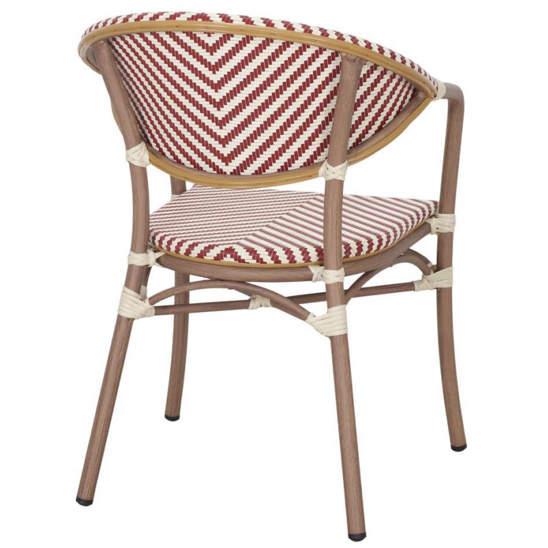 Chaise de terrasse bistrot rouge et...