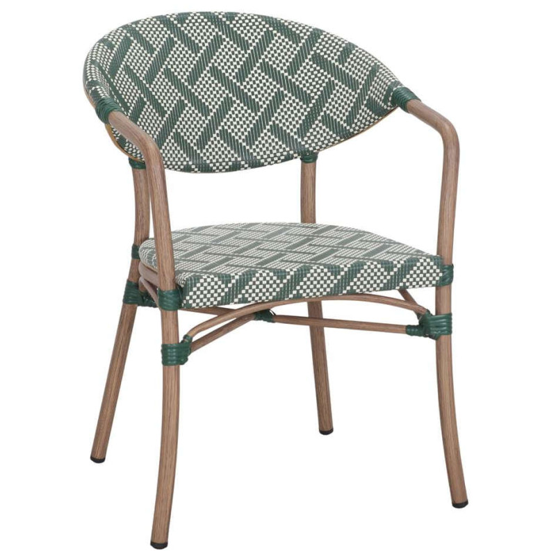 Chaise de terrasse bistrot verte avec...